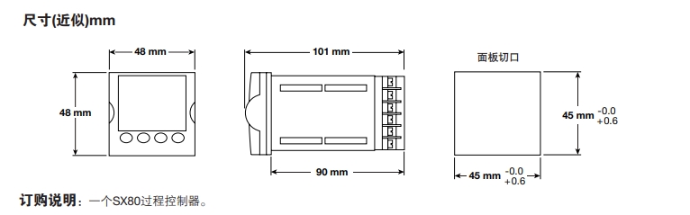 SX80過程控製器尺寸圖