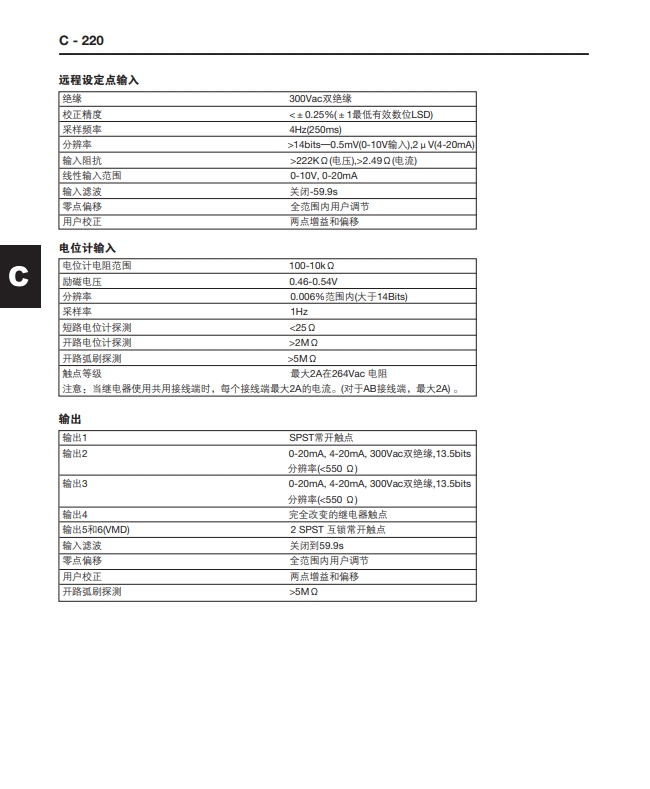 SX90過程控製器技術參數2