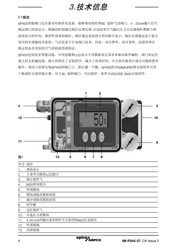 SP400定位器技術信息