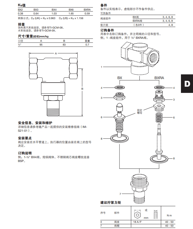 BX和BXRA炮銅自作用溫度控製閥尺寸參數