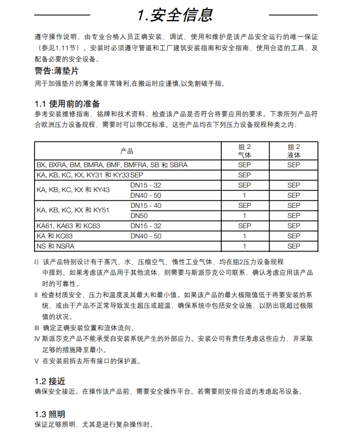 betway体育手机APP自作用溫度控製閥安全信息