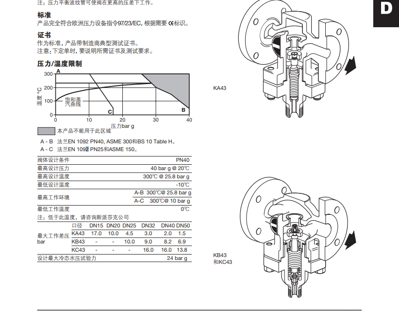 KA43,KB43和KC43 技術參數