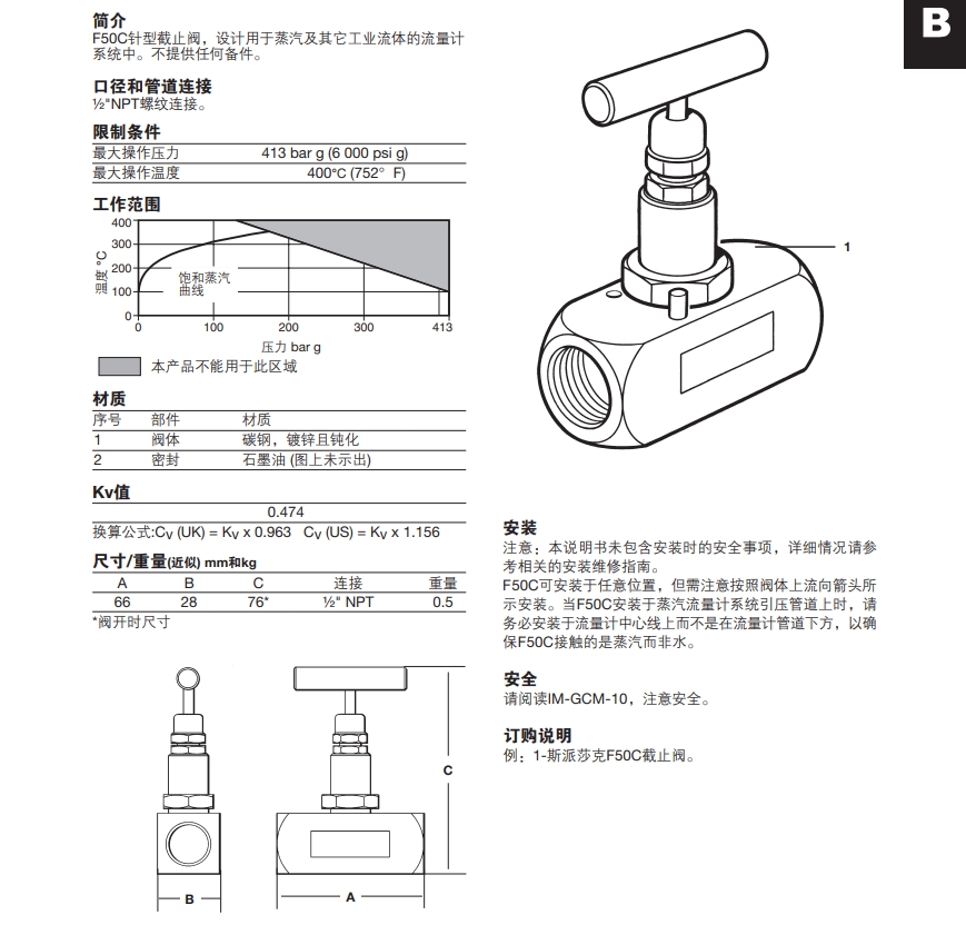 betway体育手机APPF50C針型截止閥尺寸，參數